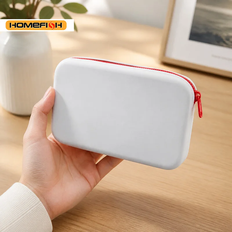 HOMEFISH Quadratische Kosmetiktasche mit großer Kapazität, multifunktionaler Aufbewahrungsorganizer für digitale Accessoires für Zuhause und Reisen – Detail 3