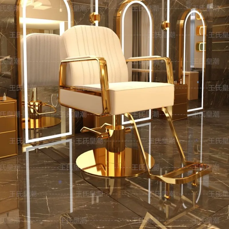 Fashionable Mat Barber Chair Elegant Professional Floor Ergonomic Barber Chair Aesthetic Barbershop Kappers Stoel Accessories