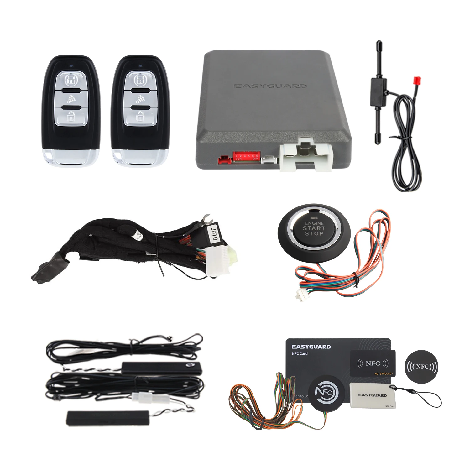 

EASYGUARD CAN BUS Plug & Play fit for Jeep Commander Wrangler 13-17 PKE car alarm system remote starter push button start