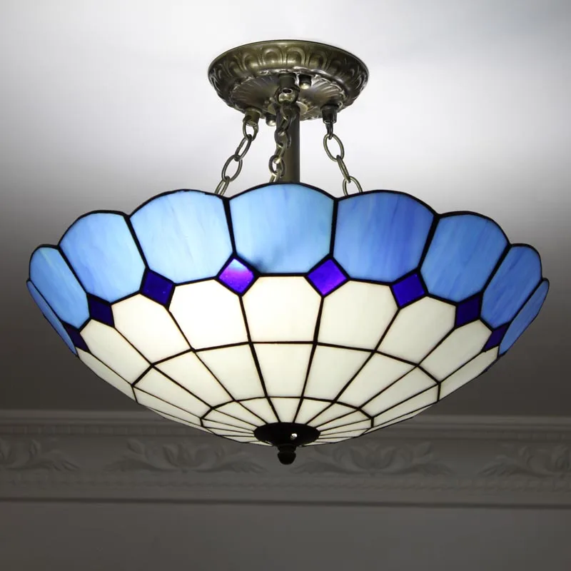 Multicom European Aisle Ceiling Cdelier Lamp Simple Anti Blue Mediterranean Garden Style Iron 1629CW