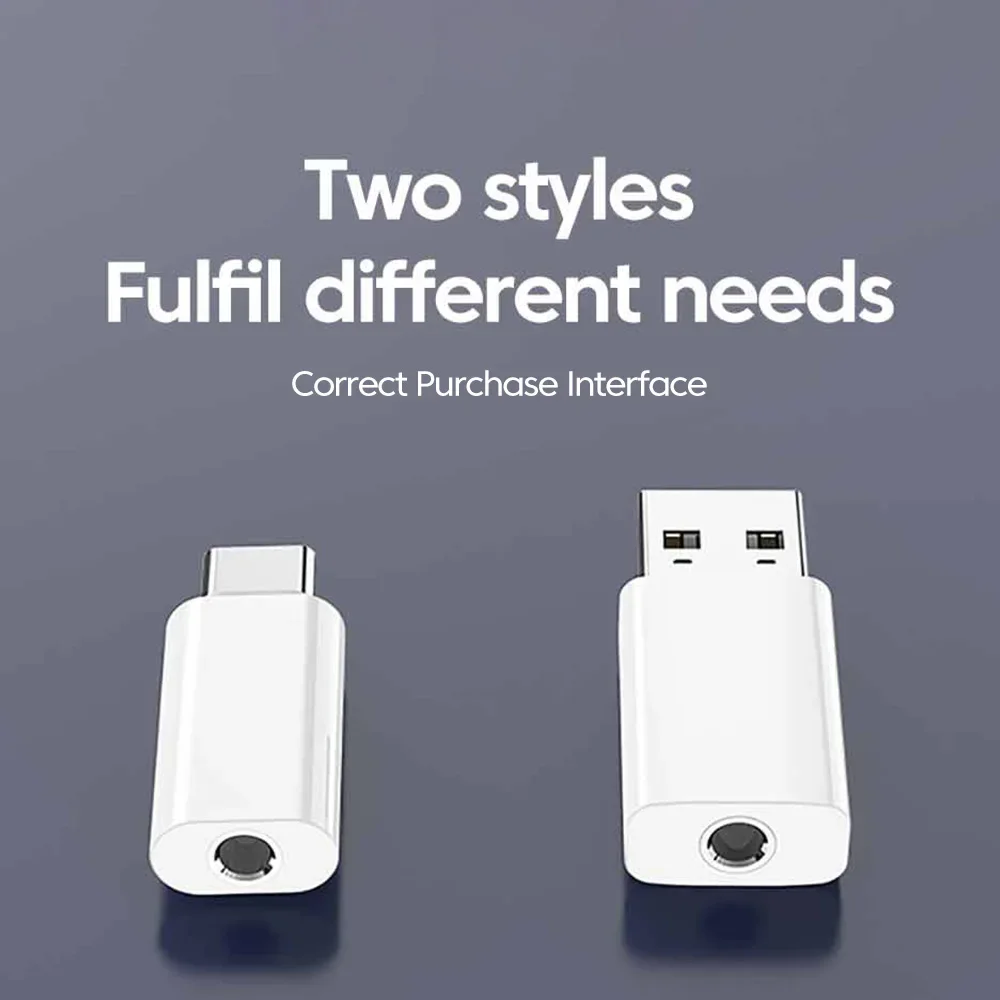 USB/Type C to 3.5 mm jack Audio Adapter USB C 3 5mm Audio Converter Headphone Adapter For IPhone15 Samsung Sound Card External