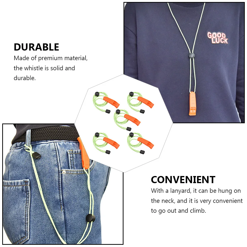 5 قطعة صافرة عالية الملعب دائم بصوت عال التخييم في حالات الطوارئ بقاء الملحقات في الهواء الطلق صافرة الطوارئ لوازم في الهواء الطلق