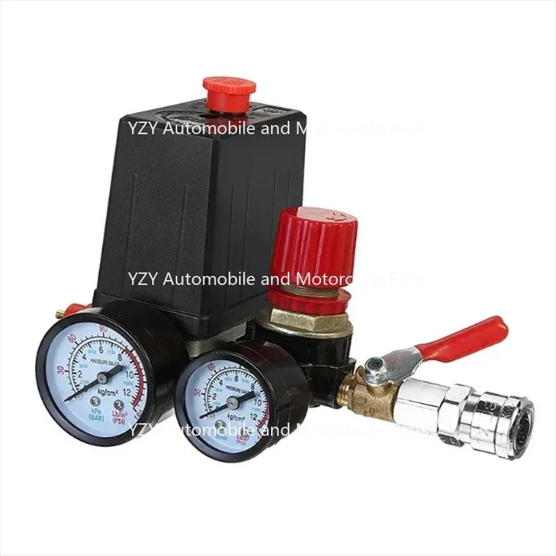 Small Air Compressor Pressure Switch Control Valve Regulator With Gauges Fittings Pneumatic Accessories Quick Response 240V