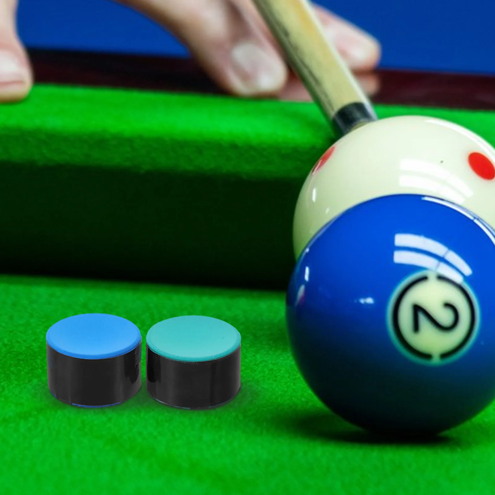

2Pcs Pool Cue Chalk Professional Round Blue Green Billiard Chalk Tournament Snooker Cue Tip Care Powder for Pool Stick