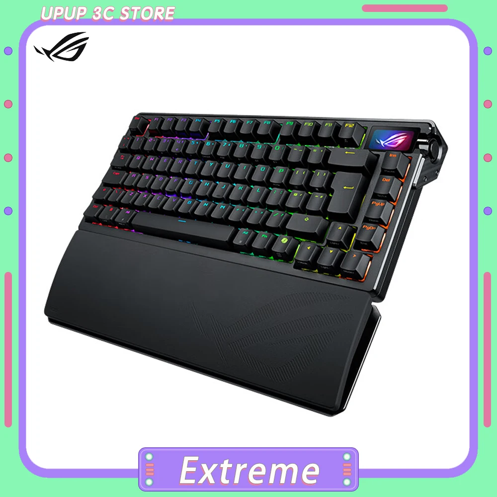 Rog Azoth Extreme Mechanical Keyboard 8k Three Mode Aluminium Alloy Wireless Keyboard Touch Screen Keyboard Custom For Pc Gamer