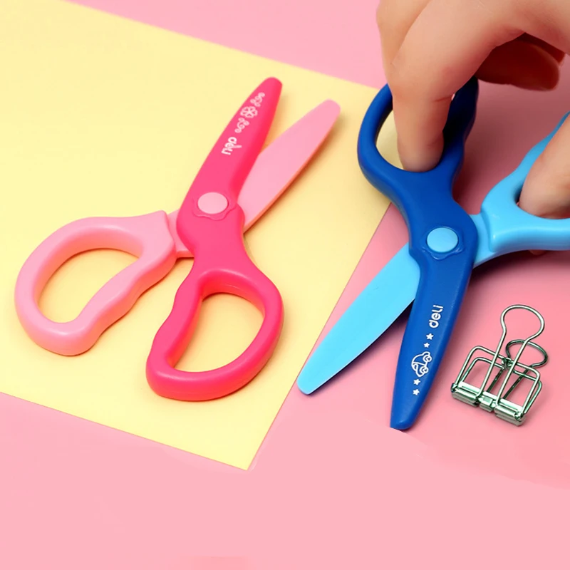 Plastic Scissors Stationery Paper Cutter Kids Safe Scissors Craft DIY Album Lace Shear Art School Supply