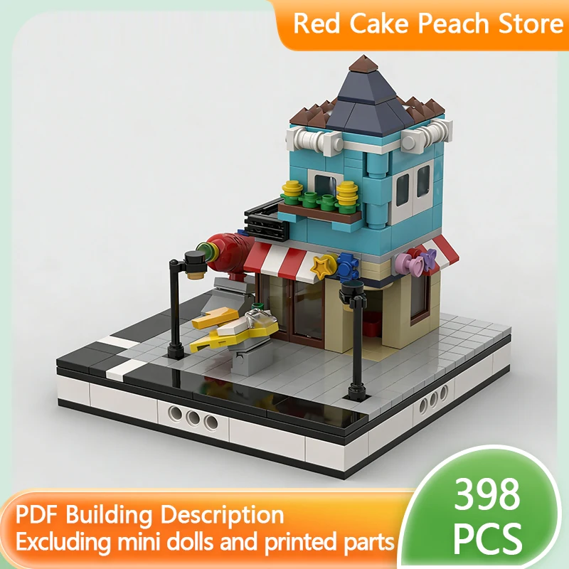 

City Street View Model MOC Building Bricks Mini City Toy Shop Modular Technology Children Holiday Gifts Assemble Toys Suit