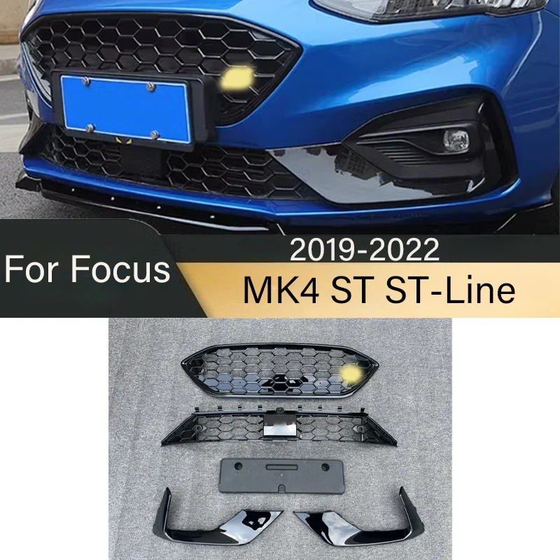 For Ford Focus MK4 ST ST-Line 2019 2020 2021 2022 Car Front Bumper Grill Grille Cover Decorative Body Modification Kits Tuning