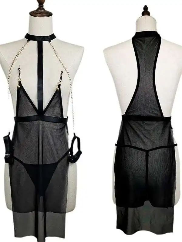 Bielizna Seksowna Siateczka Przezroczysta Klips do Biustu Trening Dzwonek SM Pokusa Dla Kobiet Sukienka Eleganckie Słodkie Top 7FYF