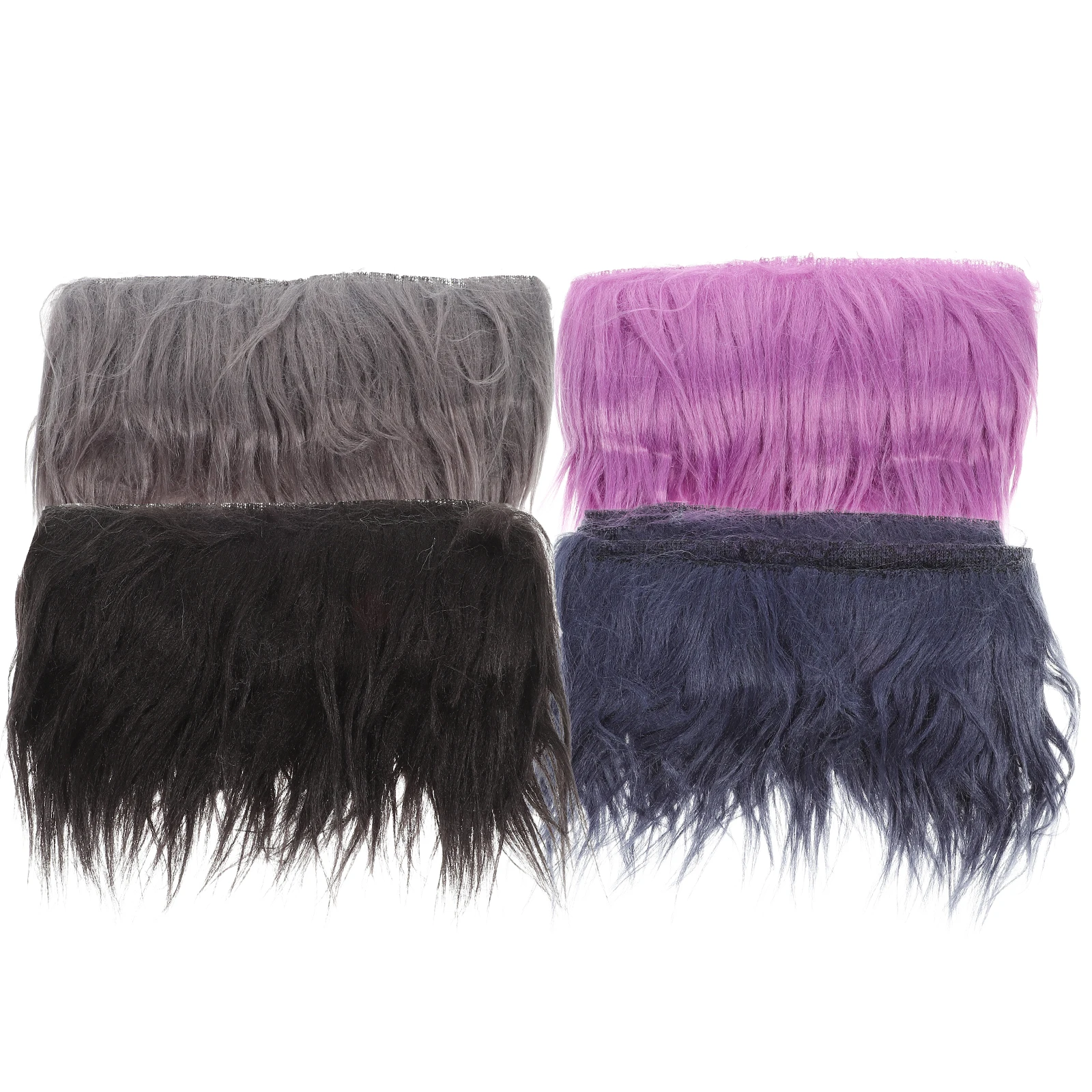 

4pcs Fabric Set 80 Acrylic 20 Polyester Beard Material Sewing Craft Supplies Artificial DIY Artificial