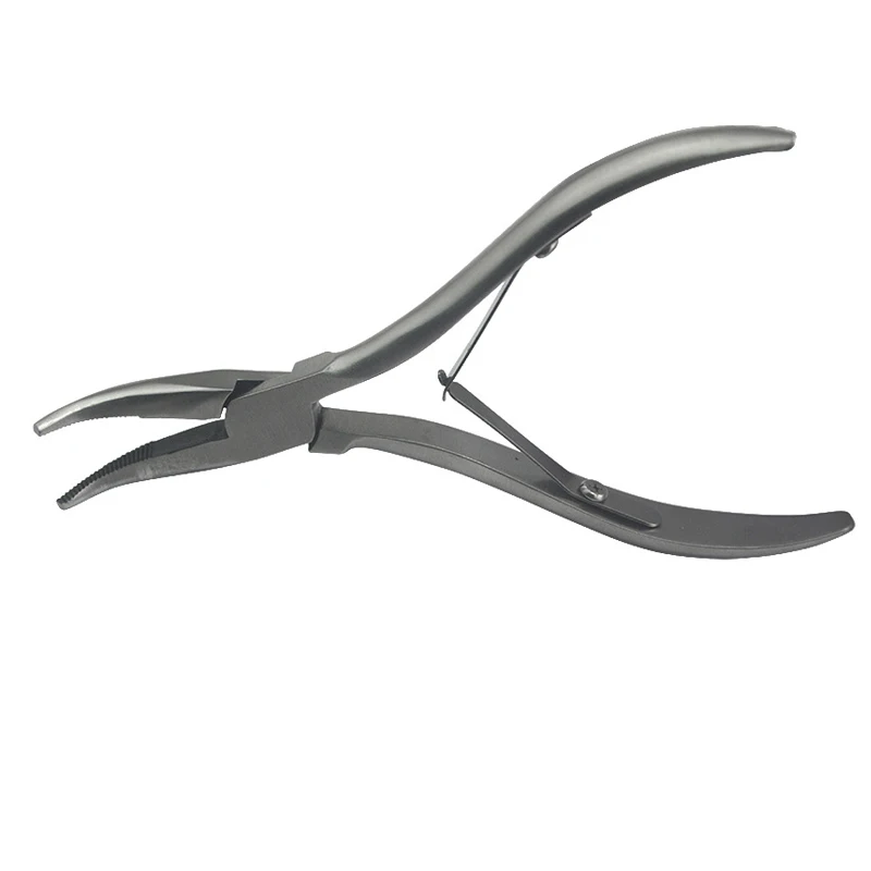 

1 PC 5 inch Silver Stainless Steel Plier Curved Head with Teeth /Hair Extension Pliers /Hair Extension Tools