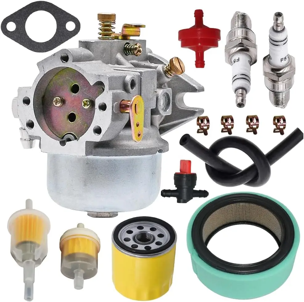 52-053-09 Carburetor with Air Filter and 2 Spark Plugs Fit for Kohler Magnum KT17 KT18 KT19 M18 MV18 M20 MV20 Replacement Carbur