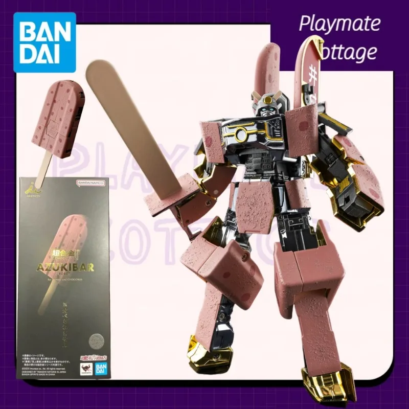 

In-Stock BANDAI Genuine CHOGOKIN Anime Figure Red Bean Ice Cream Robot Finished Goods Model Joints Movable Toy Collectible