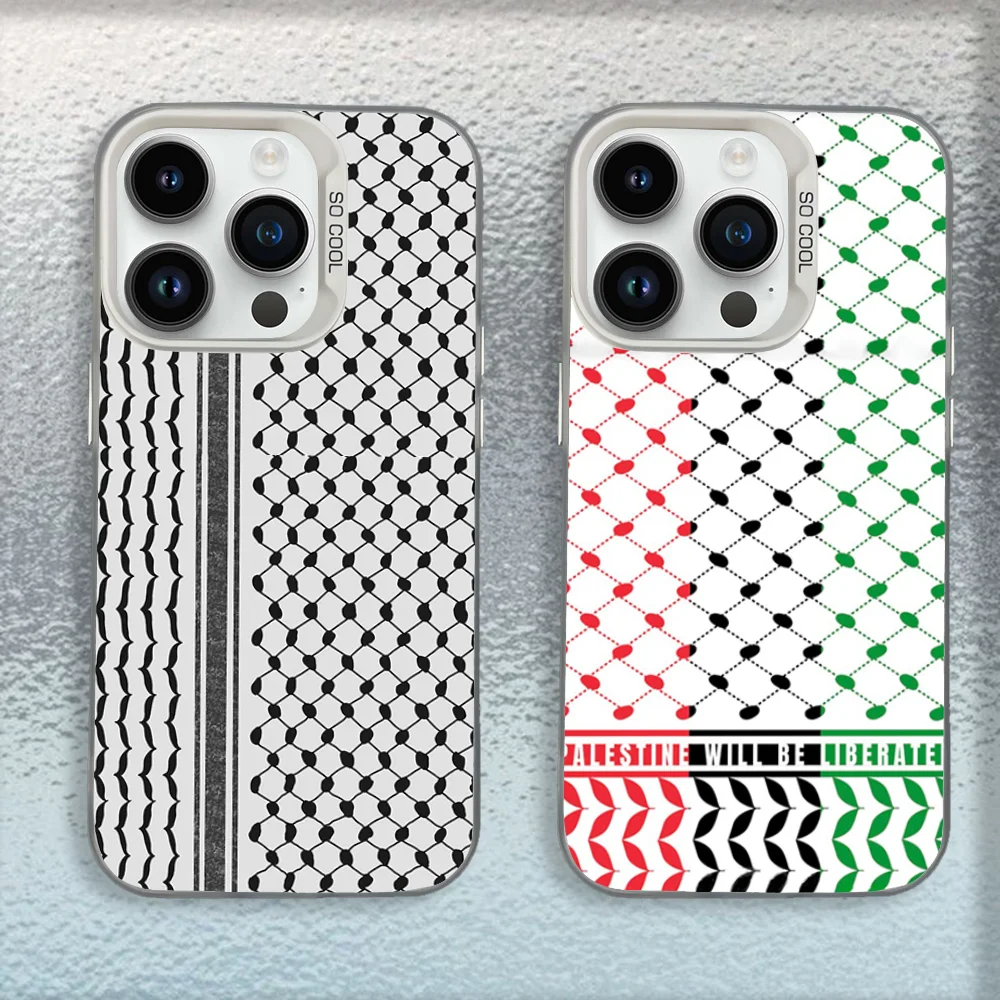 

P-Palestine-S Hattah Keffiyeh Phone Case For iPhone 16,15,14,13,12,11,Mini,Pro,MAX White Matte Shockproof Cover