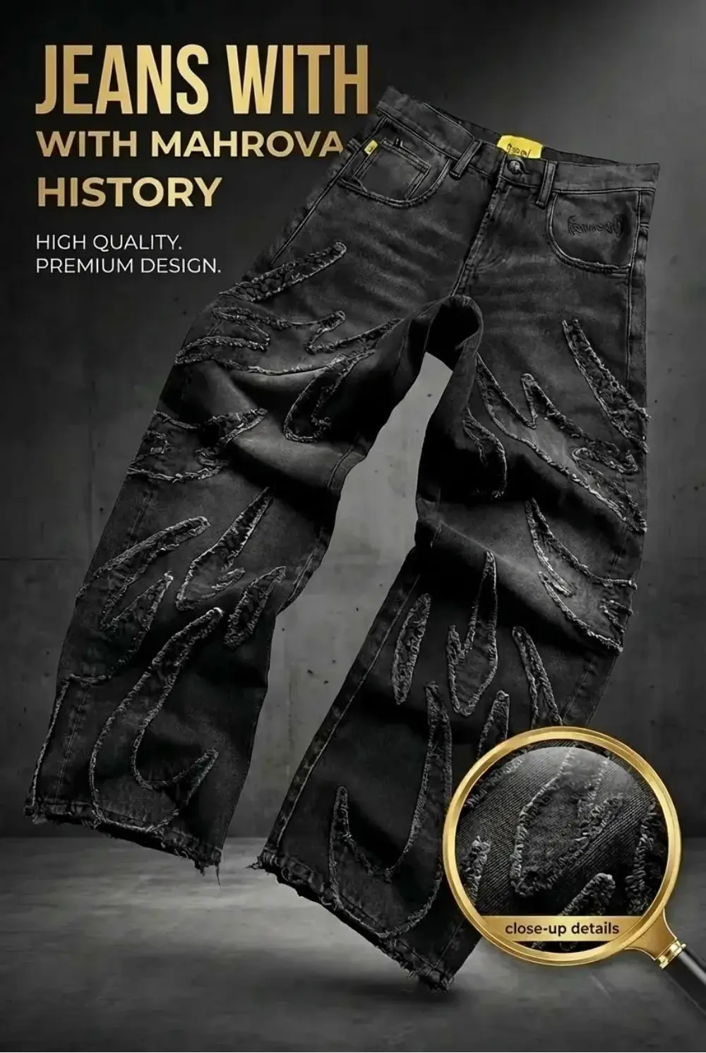 

Джинсы унисекс в стиле хип-хоп Y2K: ретро, с необработанными краями, вышивкой, пэчворком, высокой талией, модные, индивидуальные