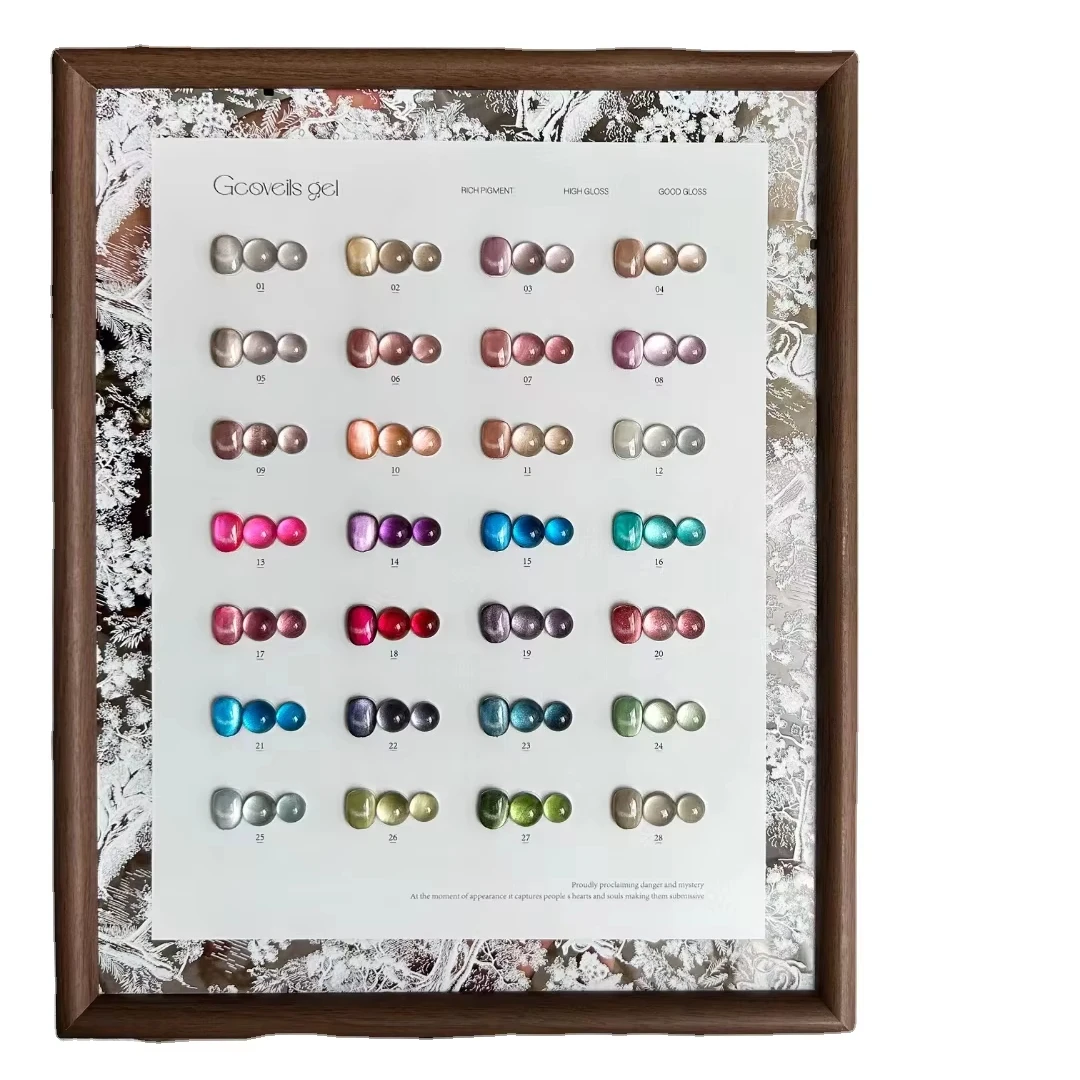 GCOVELIS 28 Colors 18 Color Cat Eye Transparent Non-toxic UV Gel Nail Art Kit with UV LED Curing Lamp MSDS Certified