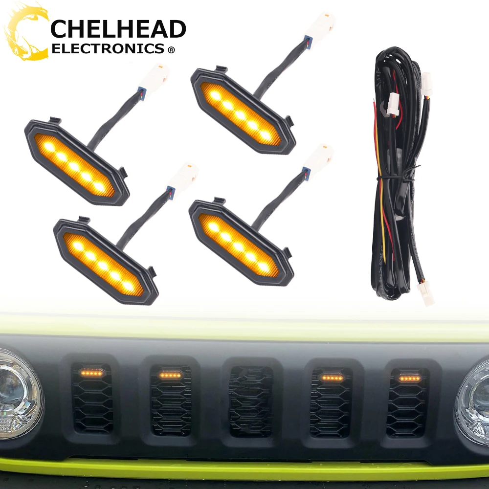 

Front Grille Light White/Amber Center Grille Signal Warning Lights for Suzuki Jimny JB64 JB74 2019 2020 2021 2022 2023 2024 2025