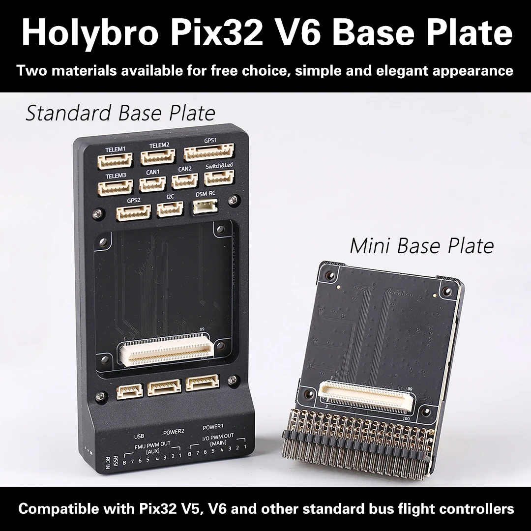 

Плата-держатель полетного контроллера Holybro Pix32 V6 для квадрокоптеров, мультироторов и самолетов, совместимая со стандартными и мини-базовыми платами Pixhawk