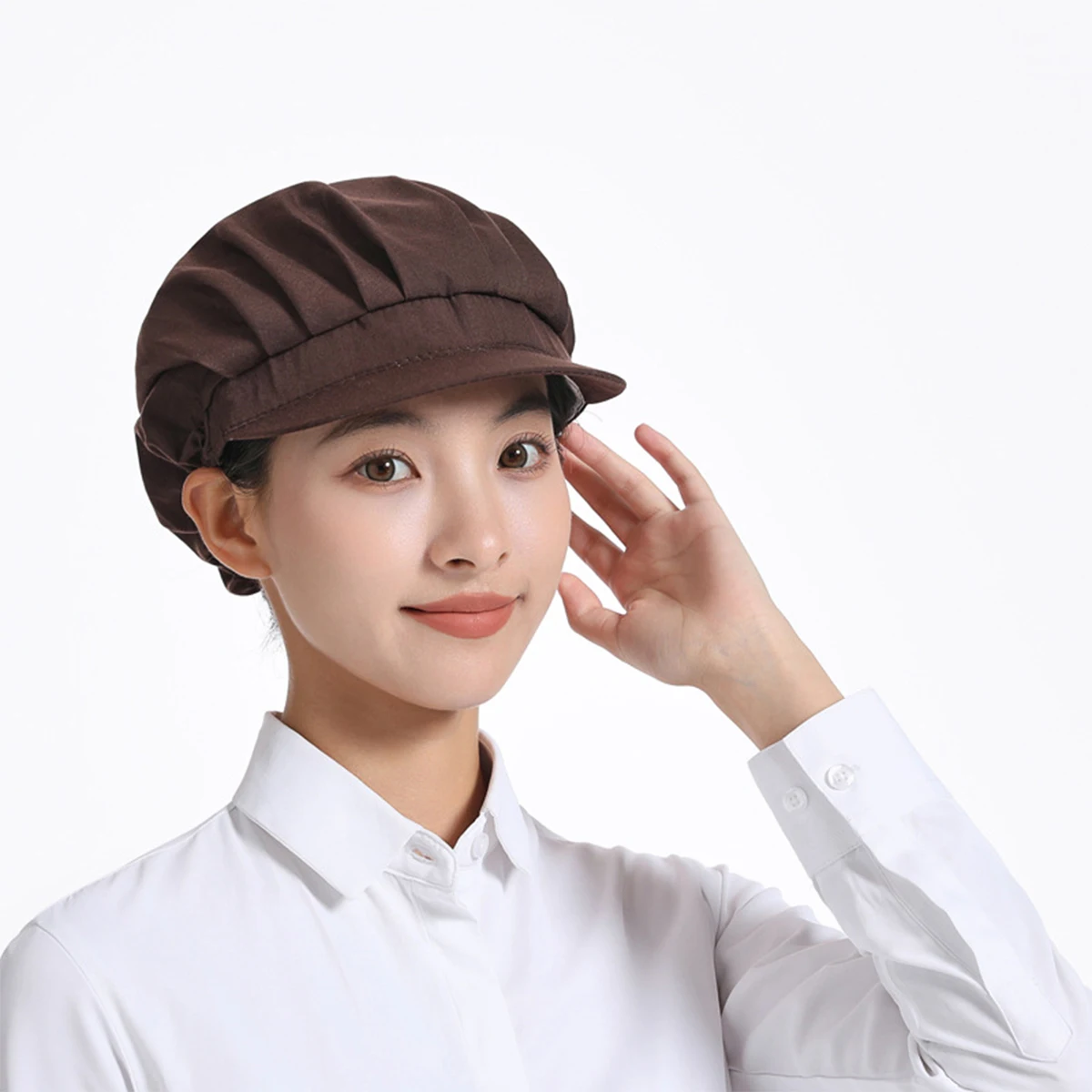 Neutral elastic hat, coffee shop, bar, kitchen, restaurant, hotel bakery, waiter, chef, work hat, men's and women's breathable w
