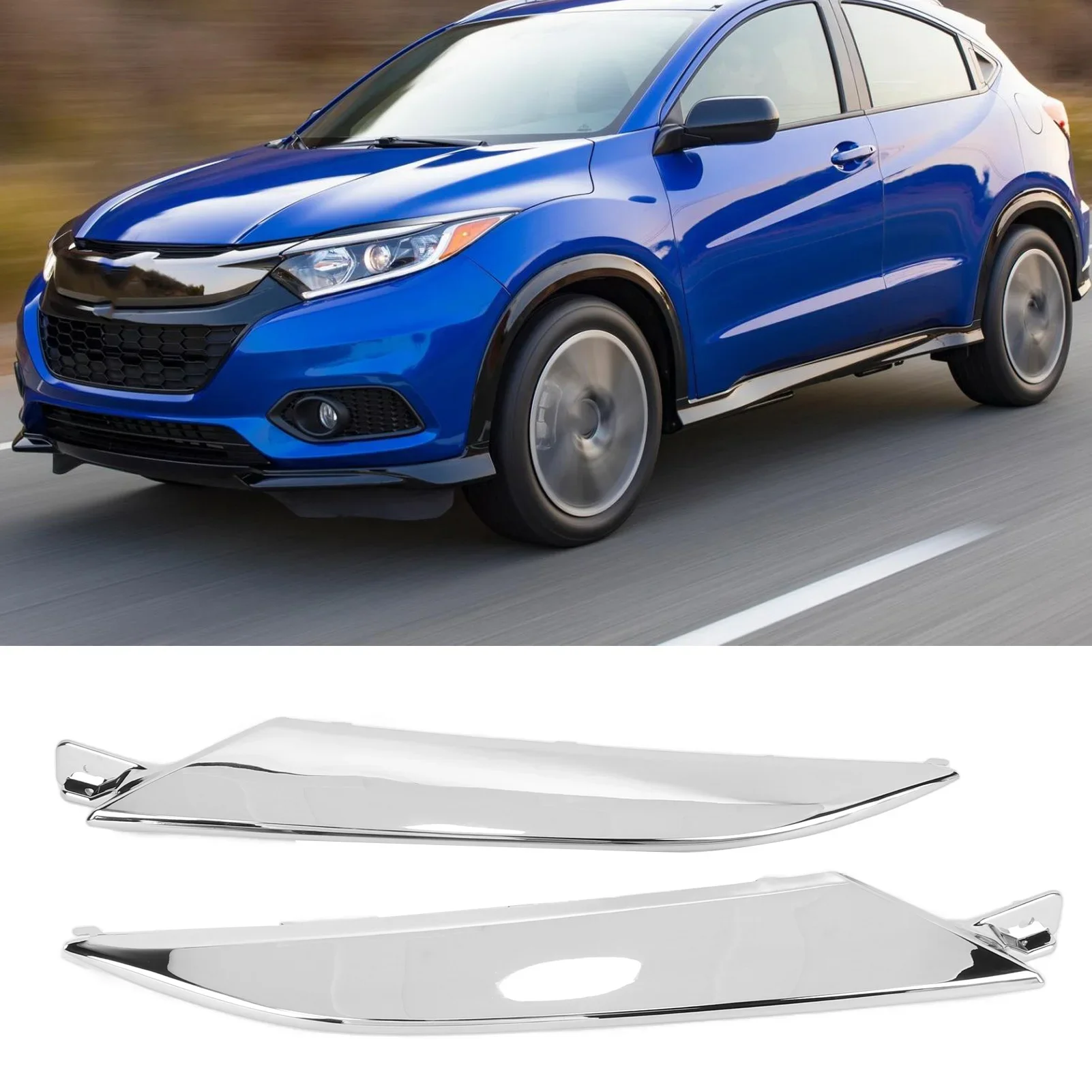 

1 Pair of Headlamp Trim 71163 T7A J01 Electroplated Silver Protective Left Right Headlight Trim Molding For Honda HR-V 2019-2021