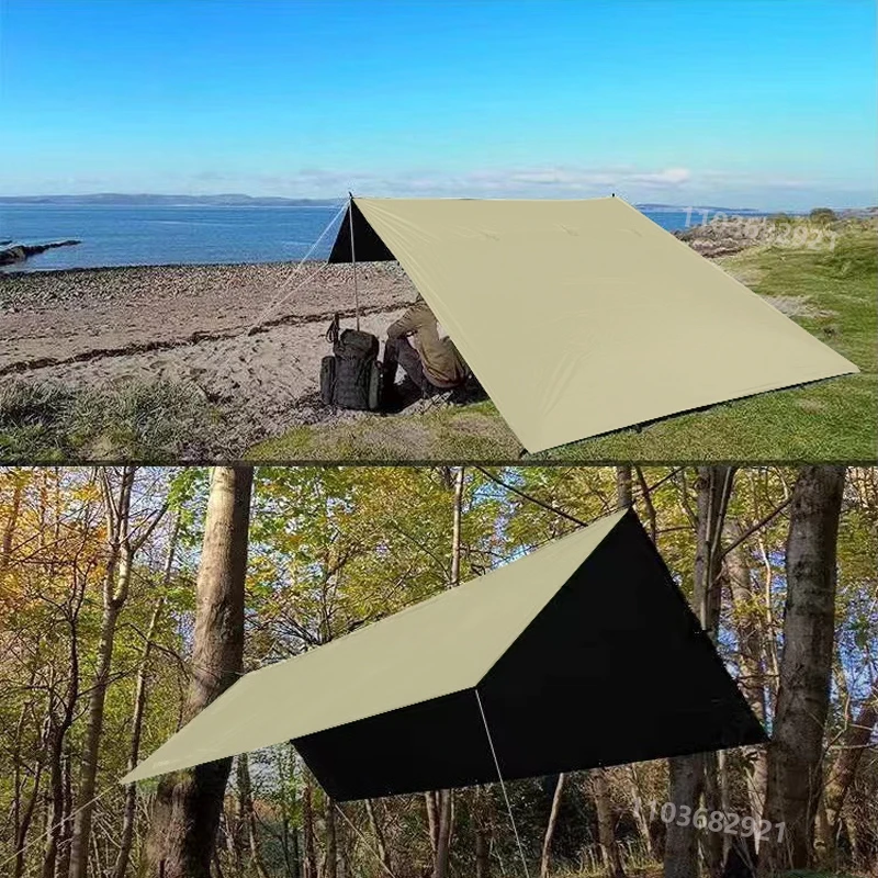 19 Hängematten: Reines Grün, Olivgrün, grünes wasserdichtes Vordach, geeignet für Installation und multifunktionales Outdoor-Camping und – Detail 14