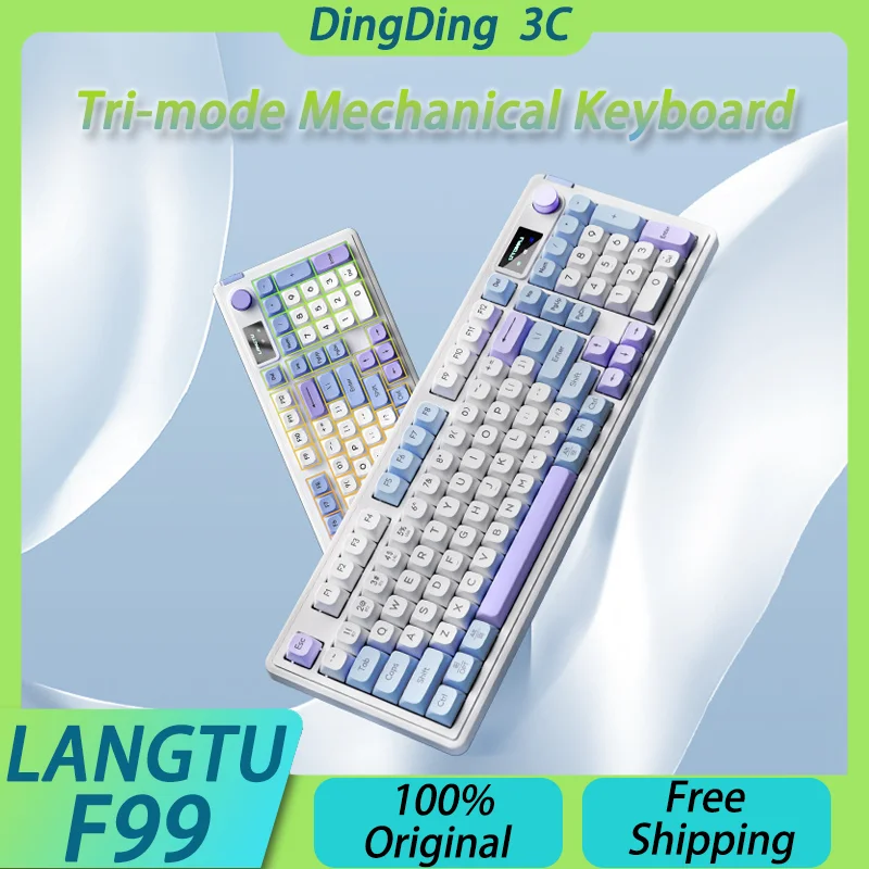 LANGTU F99 Mechanical Keyboard Three Mode Wireless Bluetooth Office Gamer Custom 8000mAh Hot Swap RGB Gasket Pro For Win Mac IOS