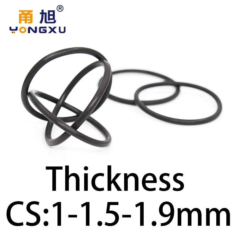 O-ring thickness 1/1.5/1.9mm CS fluororubber FKM sealing temperature resistant gasket rubber ring complete in specifications.-