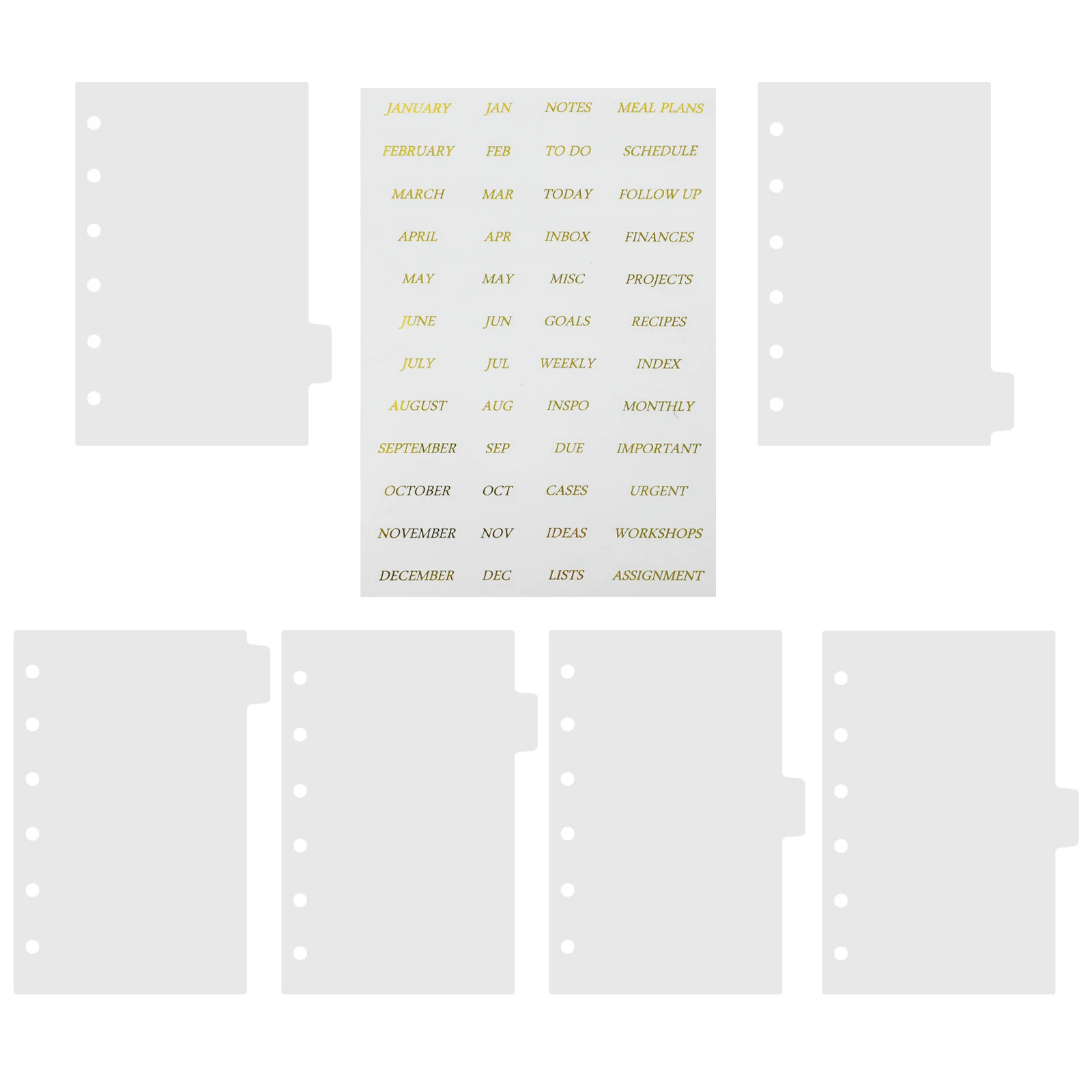 

1 Set Of 6-Holes Detachable Binder Dividers Clear Page Dividers For Notebook Organizer Plastic Divider Tabs Folder Supplies