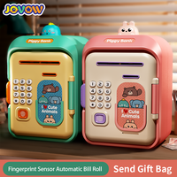 Electronic Password Fingerprint Unlock Money Box Coins Cash Saving Money Box Code Key Lock Music Piggy Bank Mini Safe Child Gift