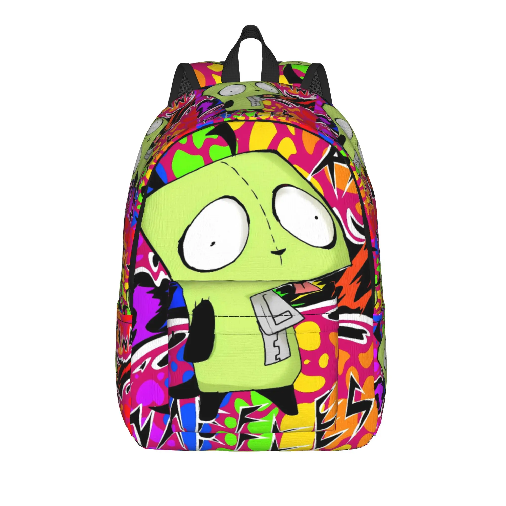 Invaders Zims Funny Character Backpack Student Unisex  Print Backpacks Polyester Casual High School Bags Daily Design Rucksack