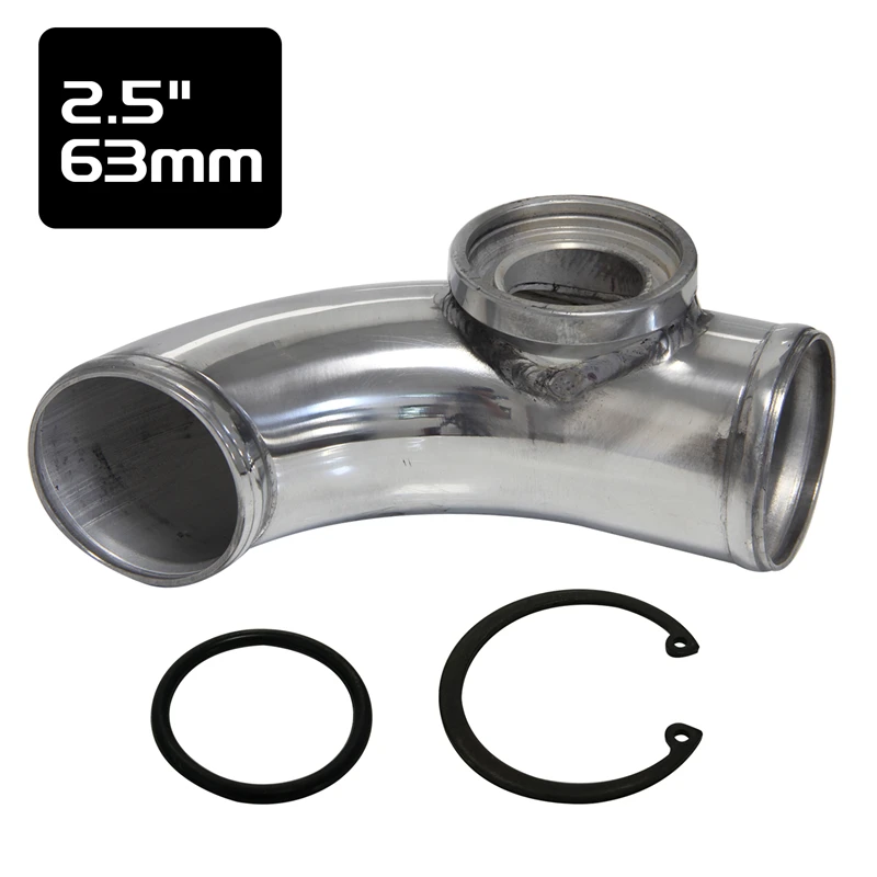 

90 degree 63mm 2.5" Turbo Aluminum Flange Pipe For SSQV/SQV BOV Blow Off Valve