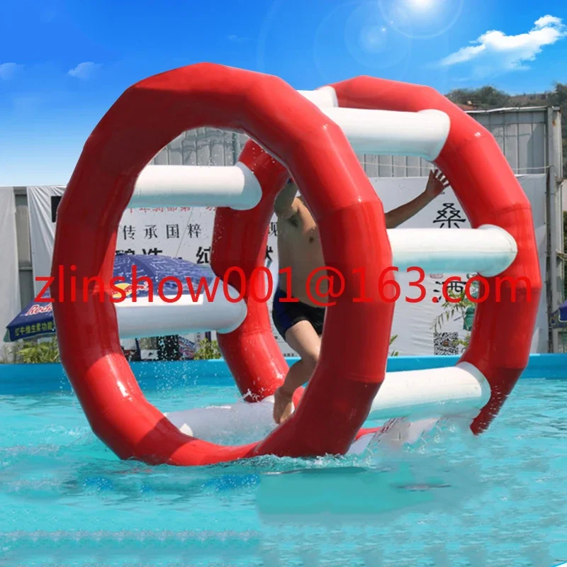 Portable Inflatable Cyclone Wheel Floating Bounce  Outdoor Sports water play equipment outdoor Inflatable Water Roller