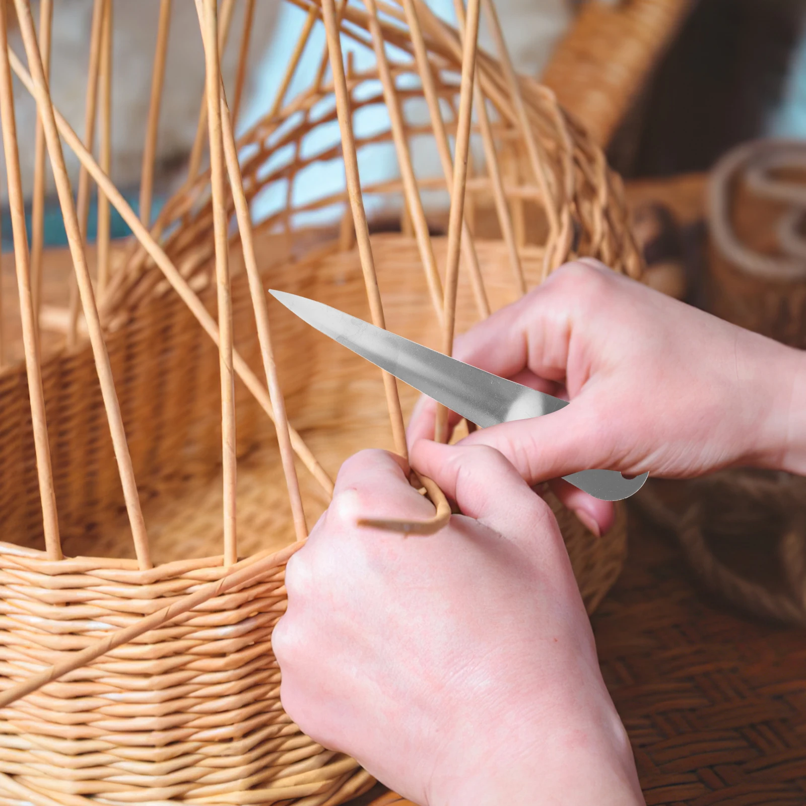 الفولاذ المقاوم للصدأ أداة التحديق لسلة النسيج إصلاح الخوص الروطان الأثاث حزام كرسي قصب لوازم حدق أداة #6