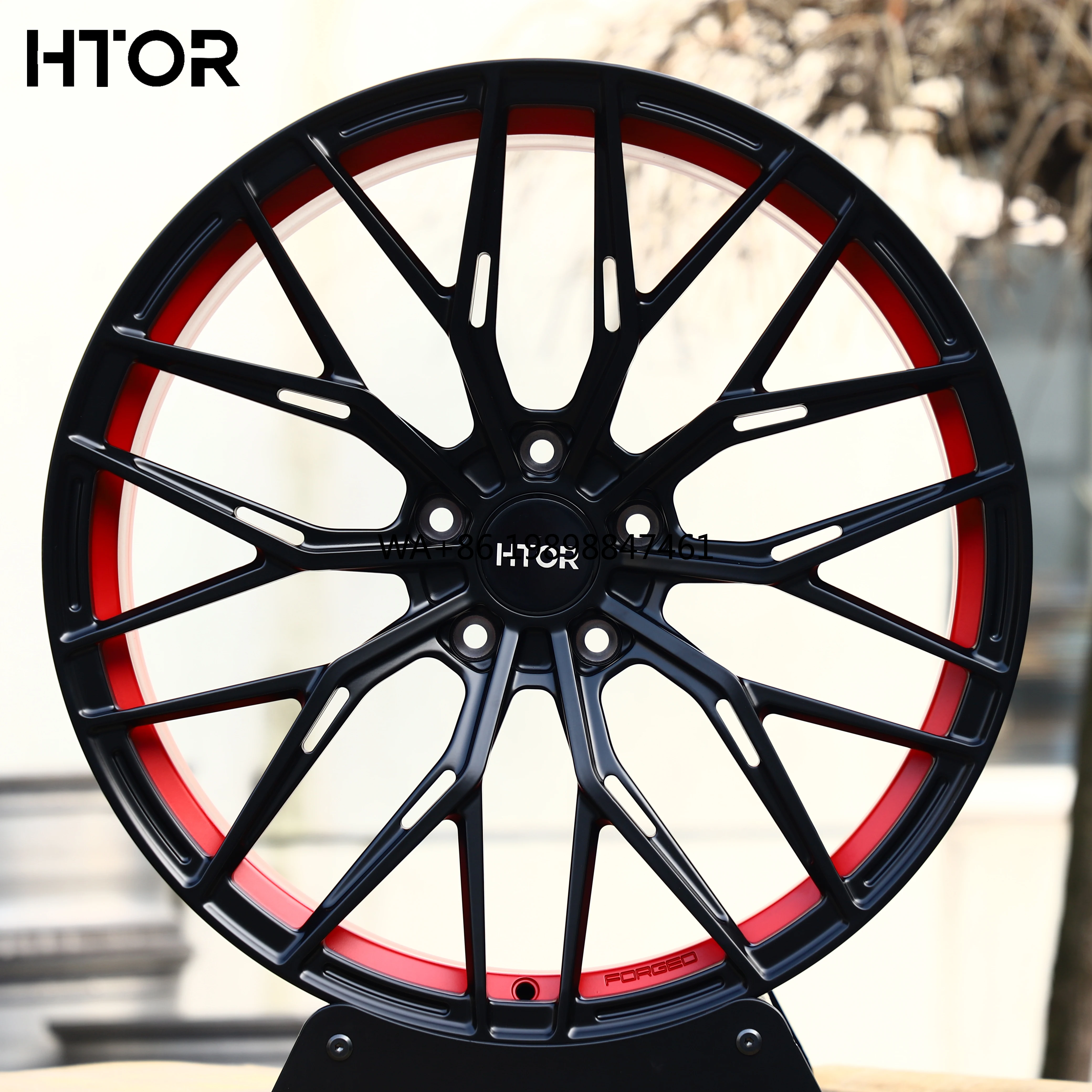 

HTOR Manufacturer Forged Wheels 18 19 20 21 22 23 24 Inch Multi-spoke 5 Holes Red&Black Passenger Car Wheels