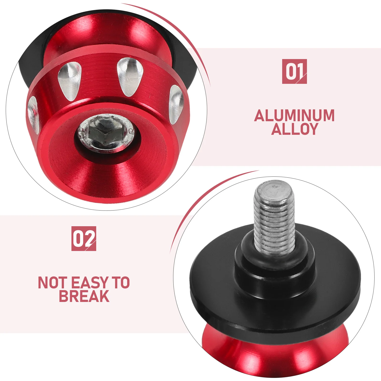 

2pc CNC Aluminum Swingarm Spools 8mm Rear Wheel Lifting Screws Motorcycle Accessories Red Color Stable Reliable Easy