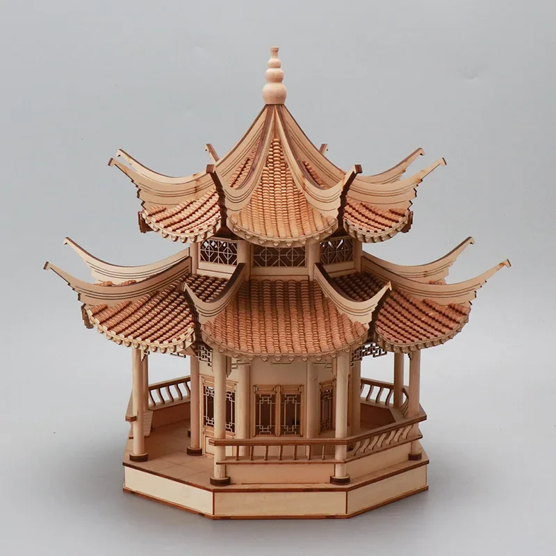 creative ancient building octagonal pavilion home living room entrance soft decoration TV wine cabinet ornament