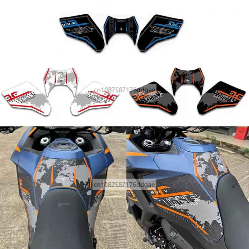 

For Zontes 703F Tank Pad Covers Protective Stickers Motorcycle Accessories Reflective Fuel Tank Side Body Kit Motorcycle Decal F