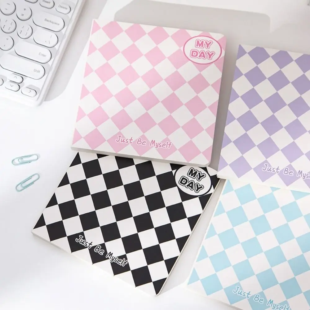 

100 Pages Chessboard Pattern Note Pape Scrapbook Handbook Square Grid Notebook Stationery Cartoon Flip Over Notebook Students