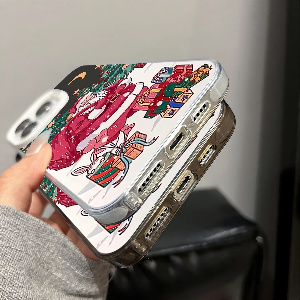 Santa Claus Christmas Fashion Cartoon Phone Case for iPhone 16 12 13 14 15 11 Max Pro Plus Laser IMD Color Shell image 6