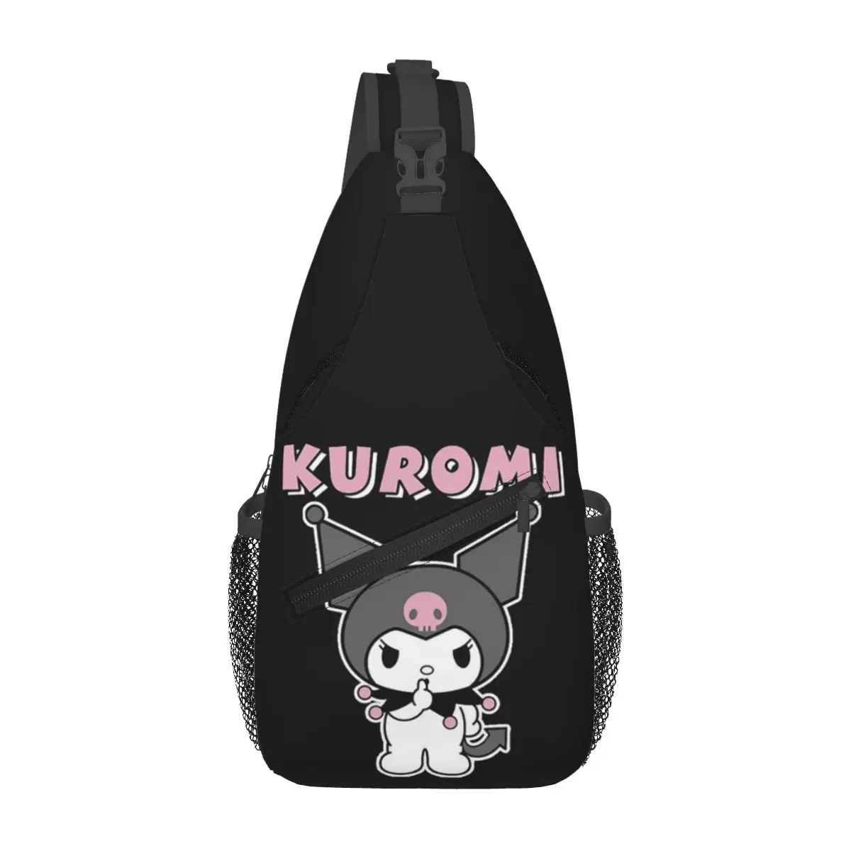 

Custom Cartoon Cute Kuromi Shoulder Backpack Women Men Casual Shoulder Chest Bags for For Traveling Hiking Sling Bag