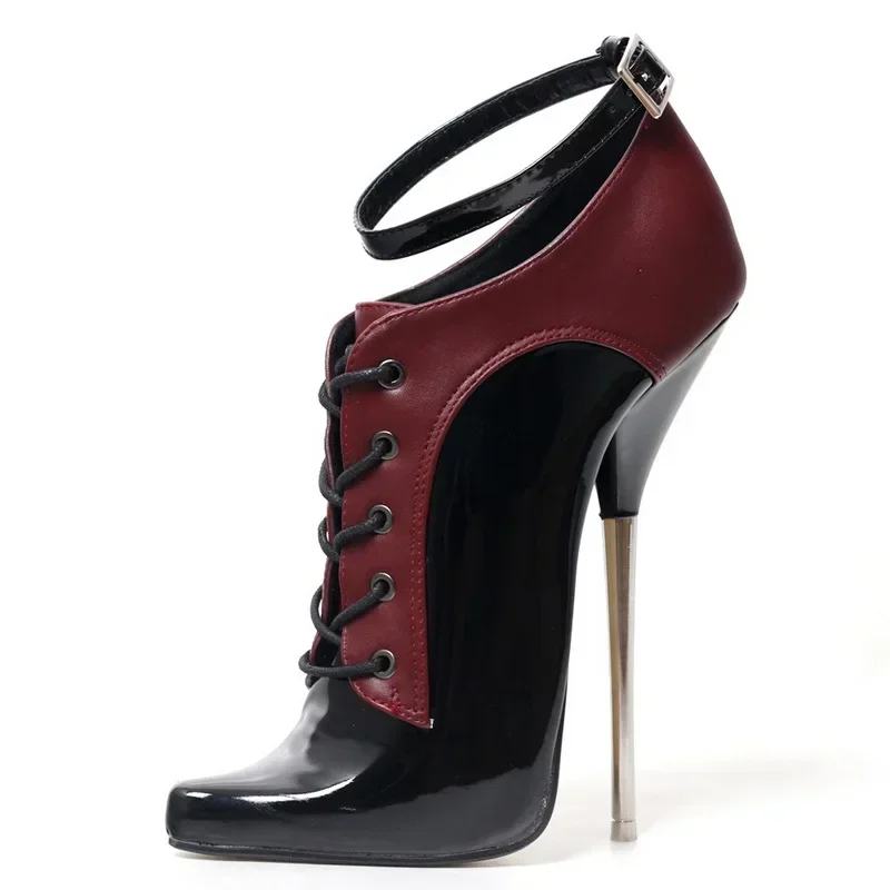 

FHC New Novelty Stiletto High Heels,Naked Ballet Boots,Fetish Stage Cosplay Shoes,Women Pumps,Lace-up,18cm,Customized Colors