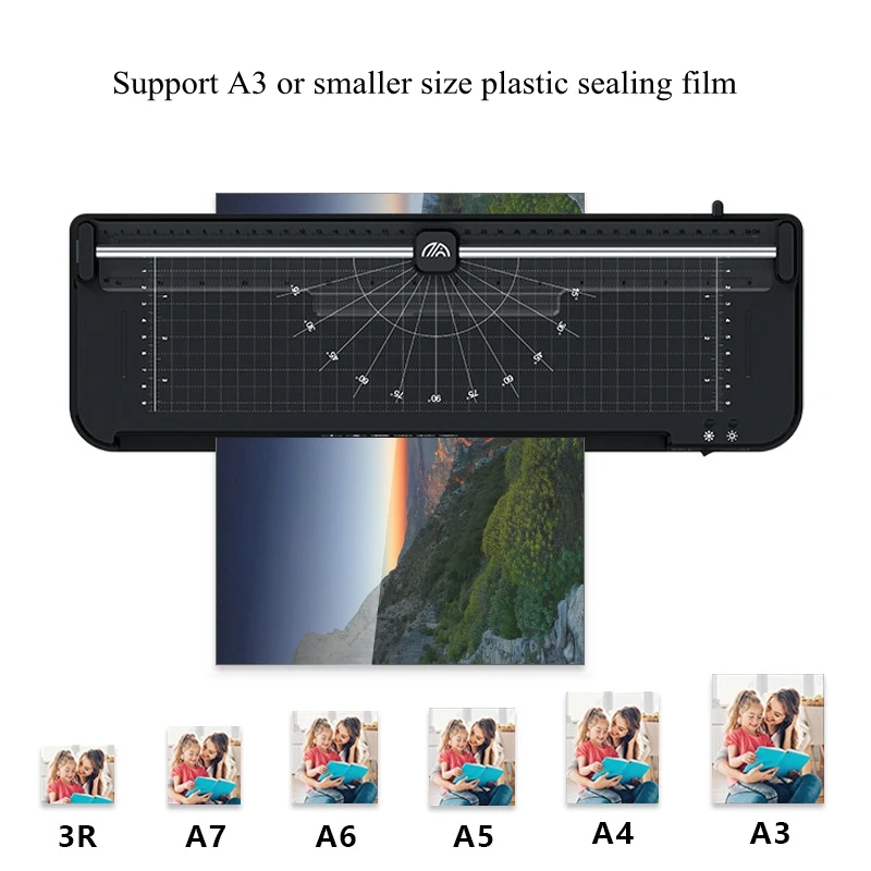 

A3 A4 Photo Menu Hot and Cold Laminator 110V 220V with Cutter FN337 Film Laminator Plastic Sealing Machine