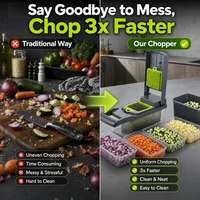 16-in-1 Vegetable Chopper PE+ABS Multi-Blade Kitchen Gadget for Home Cooking & Meal Prep 5