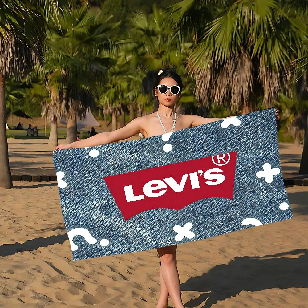 Manta de Microfibra con Logotipo L-Levis, Toallas de Playa de Secado Rápido, Impresión Extra Grande, Manta de Piscina Súper Absorbente