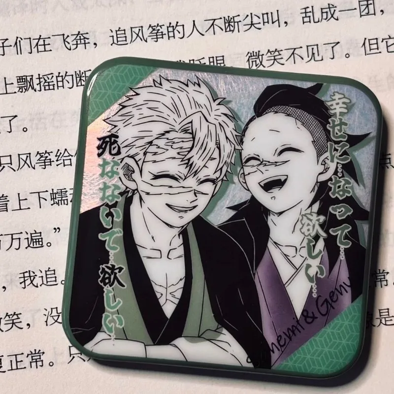 Insignia de Demon Slayer: Kimetsu No Yaiba, Shinazugawa Genya, Shinazugawa Sanemi, Accesorio de Anime, Creatividad de Dibujos Animados, Adorno para Itabag