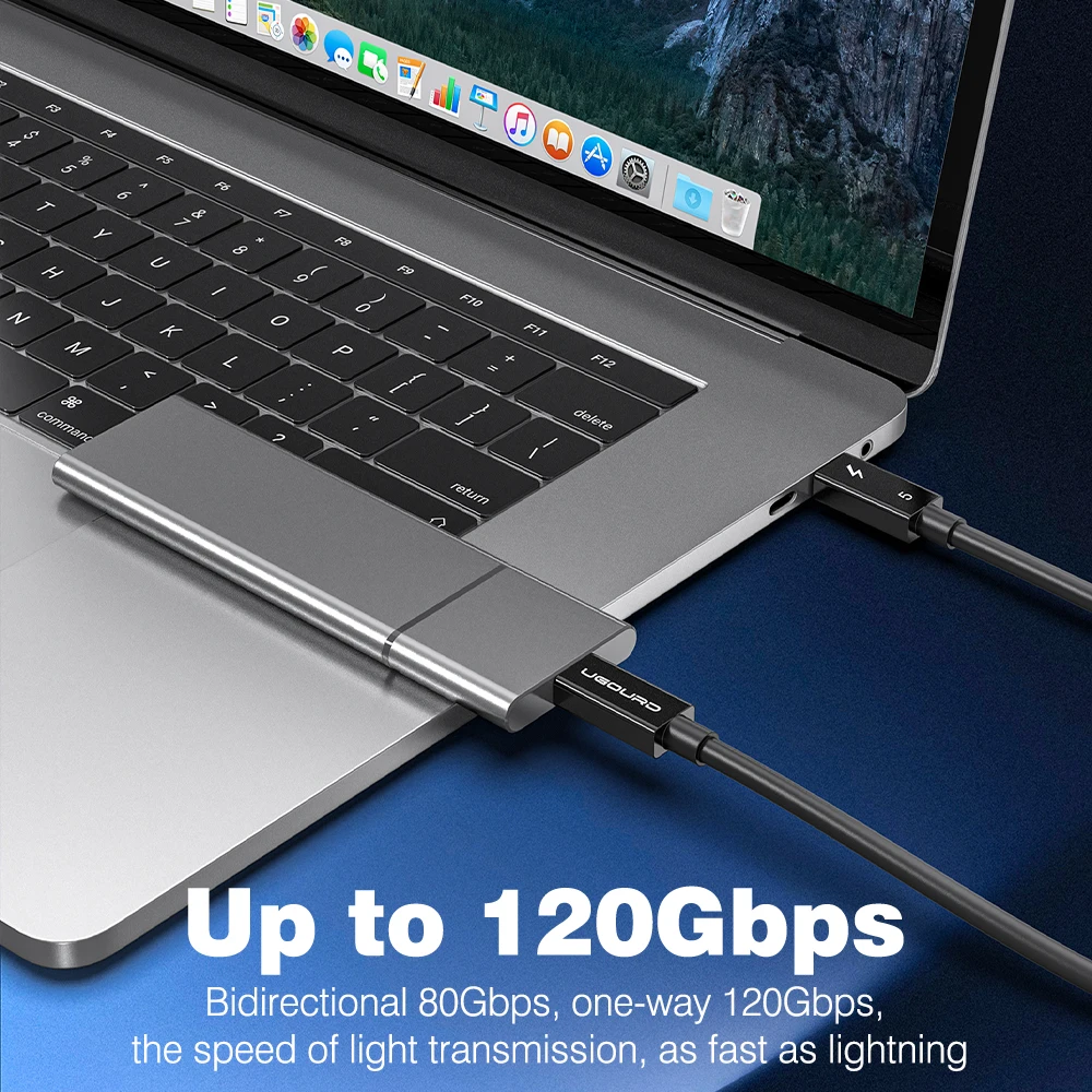 Kabel Thunderbolt 5 z miękkiego TPE, 80 Gbps, USB4 V2, kabel koncentryczny Type-C USB-C do C, 240 W, 16K 8K, do EGPU, Mac MINI, SSD, iPhone 16, MacBook — zdjęcie produktu 5