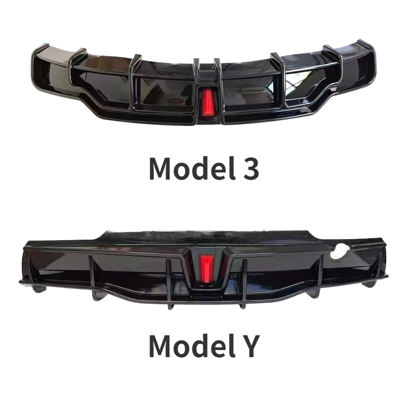 Gorąca sprzedaż dla Tesla 2016-2023 Model 3/Y Wysokiej jakości ABS Błyszczący czarny tylny zderzak Dyfuzor Splitter Spoiler Lip Tuning Body Kits — zdjęcie 7