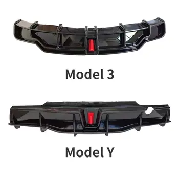 熱銷特斯拉 2016-2023 年 Model 3/Y 高品質 ABS 亮黑色後保險桿擴散器擾流板唇邊改裝車身套件 10 最佳銷售 特斯拉 Model 3 車身套件 - №7