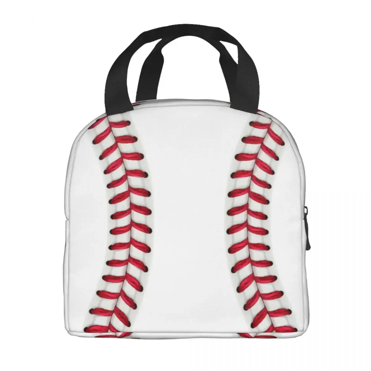 Baseball Lace Lunch Bag for Camping Travel Portable Picnic Insulated Cooler Thermal Lunch Box Women Kids Tote Container