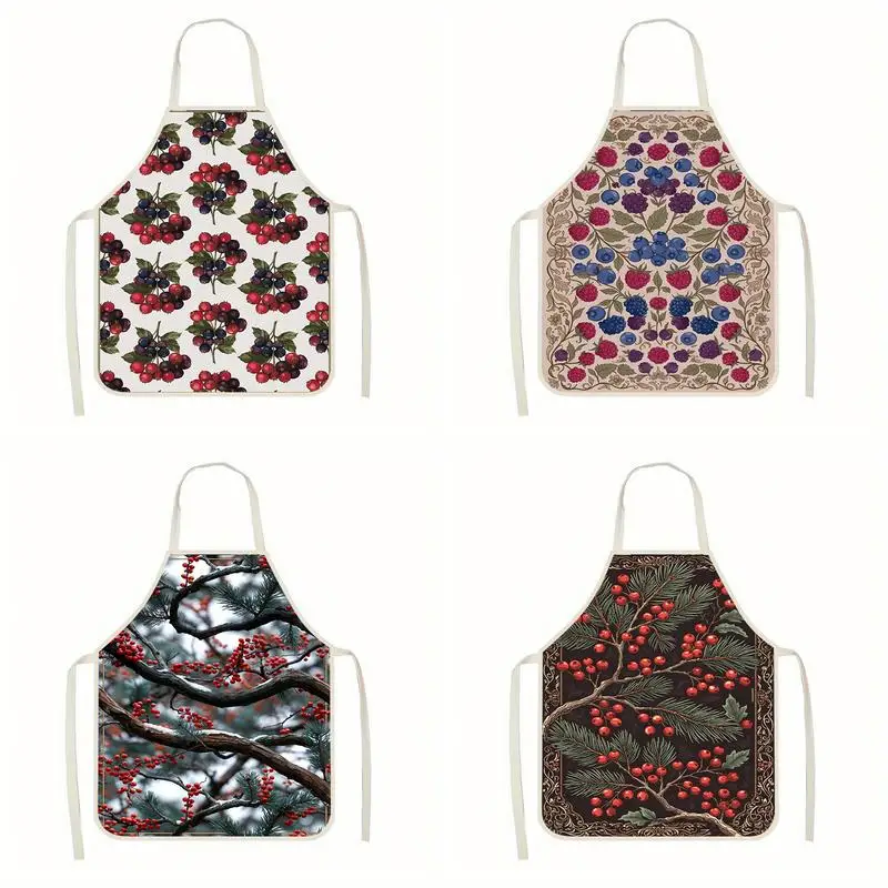 

Fruit Pattern Aprons Linen Apron, Suitable For Kitchen Cooking, Parent-Child Interaction, Painting And Other Scenarios